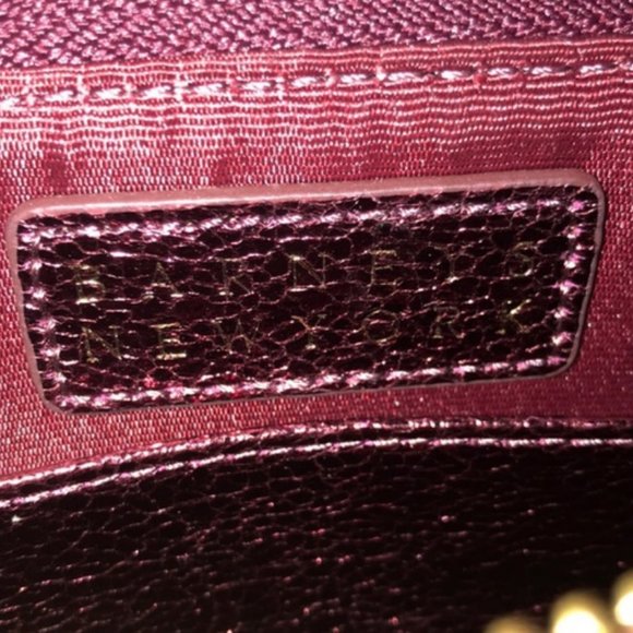 Barneys New York cherry metallic leather bag